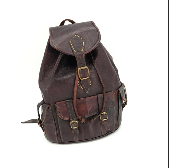 Vintage Other - Vintage Handmade Waxed Unisex Leather Backpack
